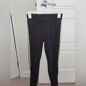 Gray Leggings with White Stripes